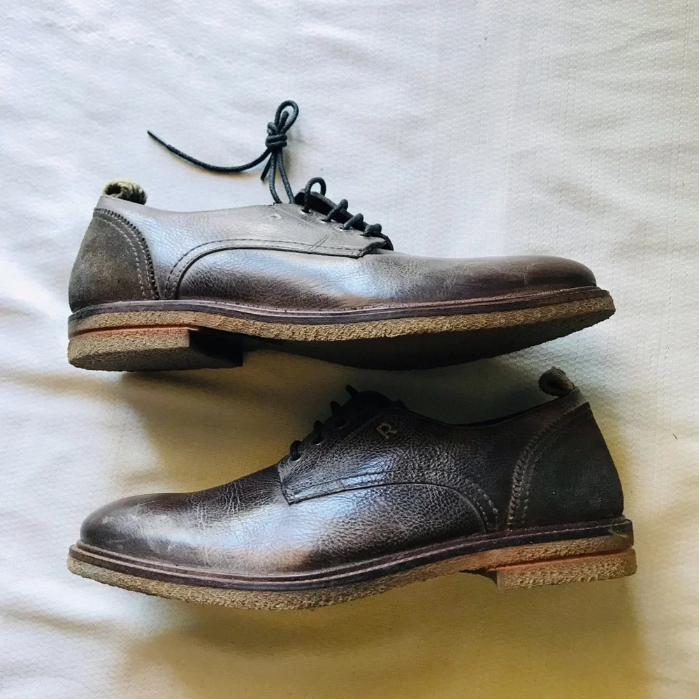 ROAN Brown Leather Men's Shoes
